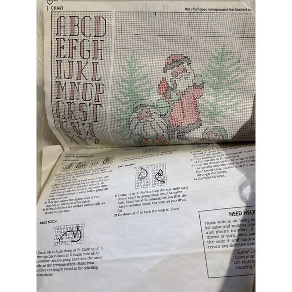 Old-Fashioned Santas Stocking Cross Stitch Kit 16" Sunset Counted Set - Picture 5 of 5